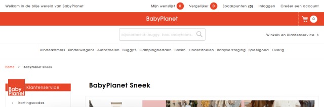 Websitevoorbeeld van BabyPlanet Sneek