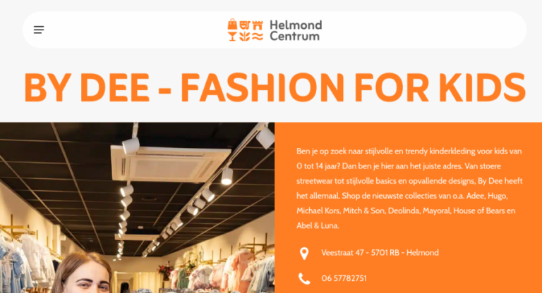 Websitevoorbeeld van By Dee Fashion for Kids