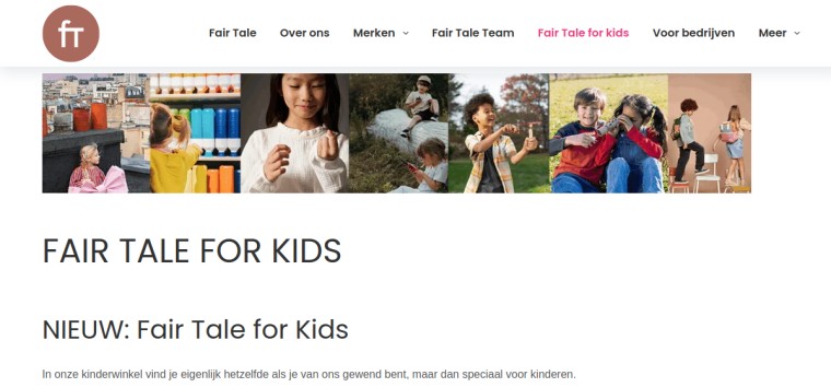 Websitevoorbeeld van Fair Tale for Kids