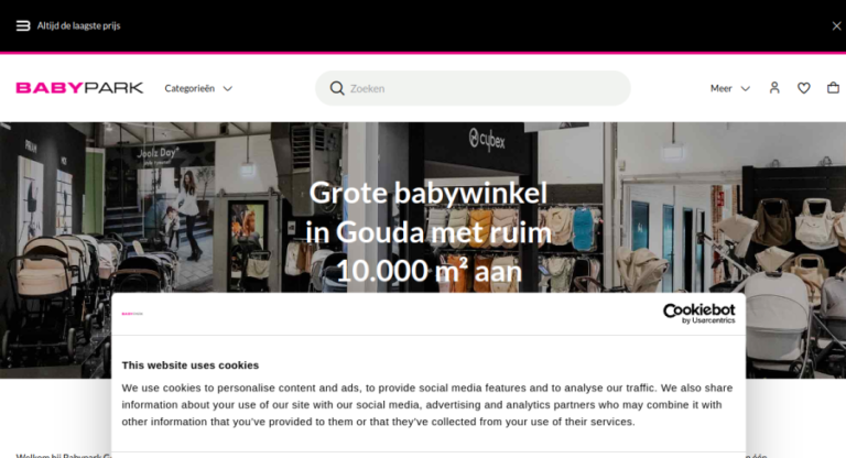 Websitevoorbeeld van Babypark Gouda