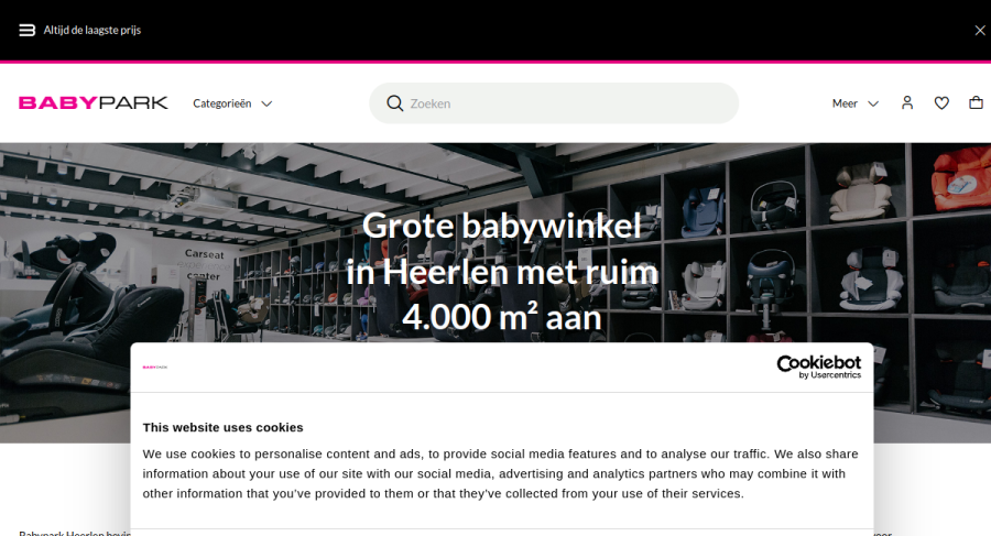 Websitevoorbeeld Babypark Heerlen