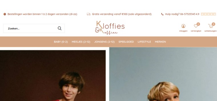 Websitevoorbeeld van Kloffies & Koffies
