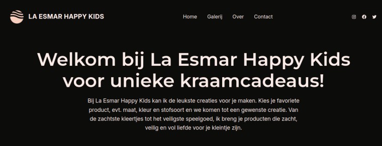 Websitevoorbeeld van La Esmar Happy Kids