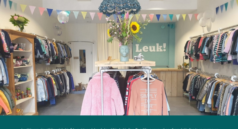Websitevoorbeeld van Leuk! Tweedehands Kinderkleding