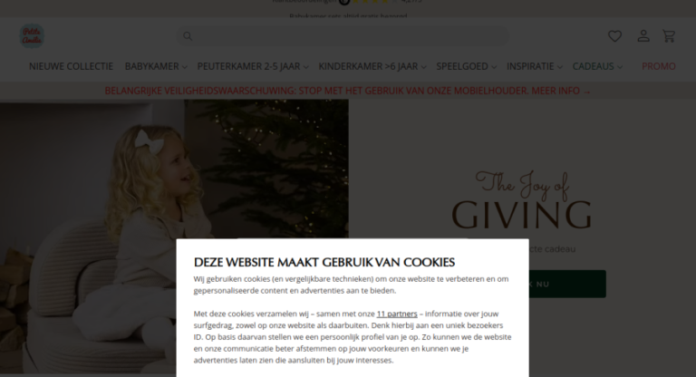 Websitevoorbeeld van Petite Amélie