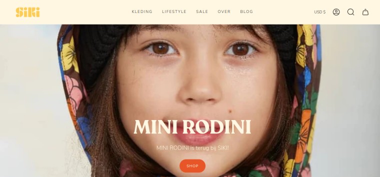 Websitevoorbeeld van Siki Kinderwinkel