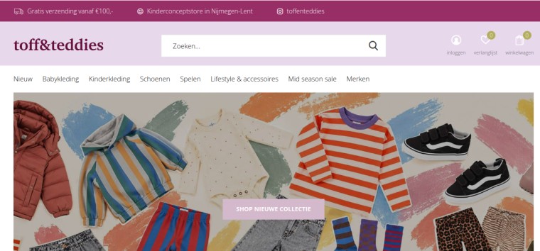 Websitevoorbeeld van Toff & Teddies