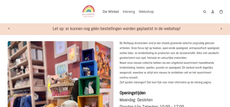 Websitevoorbeeld van Wollepop