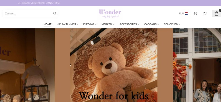 Websitevoorbeeld van Wonder for Kids