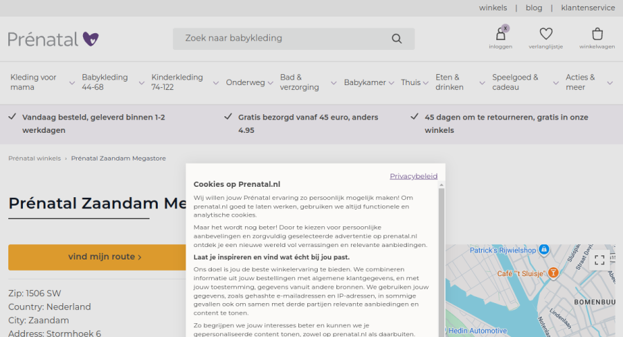 Websitevoorbeeld Prénatal Zaandam