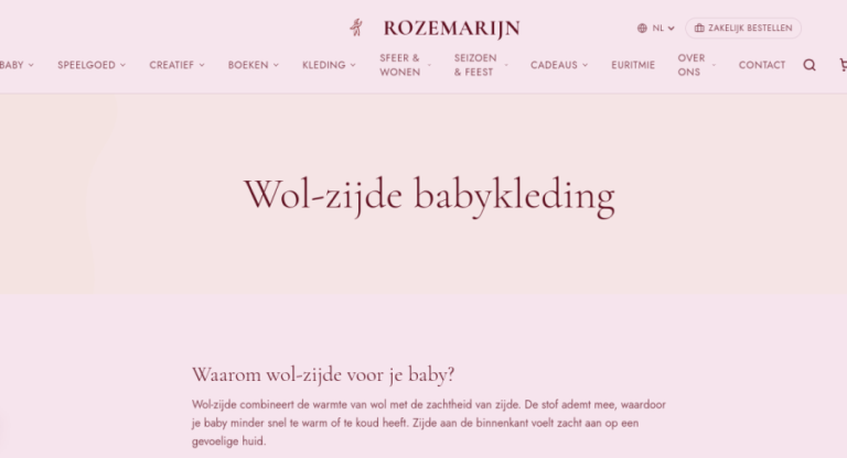 Websitevoorbeeld van Rozemarijn Zeist