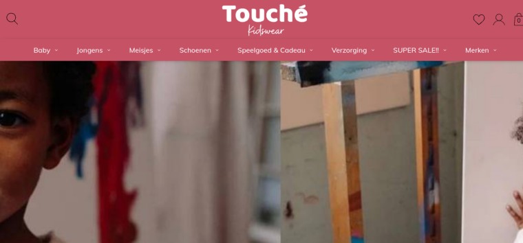 Websitevoorbeeld van Touché Kidswear