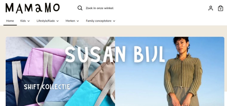 Websitevoorbeeld van Mamamo Family Conceptstore