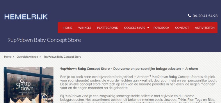 Websitevoorbeeld van 9up9down Arnhem