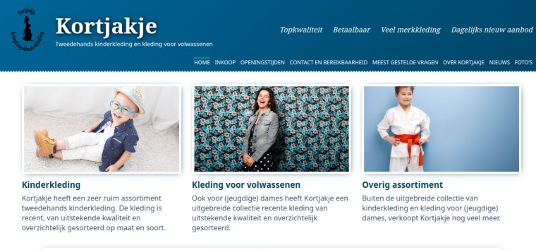 Websitevoorbeeld van Kortjakje