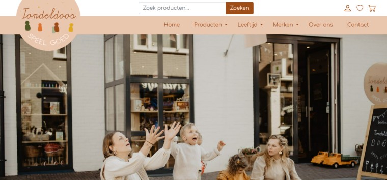 Websitevoorbeeld van Tondeldoos Speelgoed & Meer Doetinchem