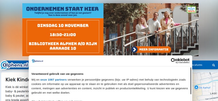 Websitevoorbeeld van Kiek Kinderlifestyle